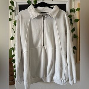Women's White Half-Zip Sweatshirt